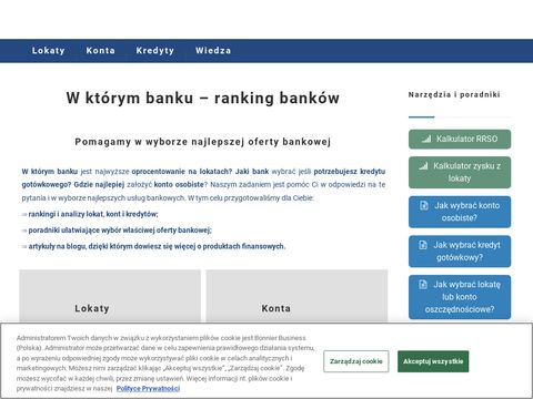 Wktorymbanku.pl - najlepsze oferty bankowe