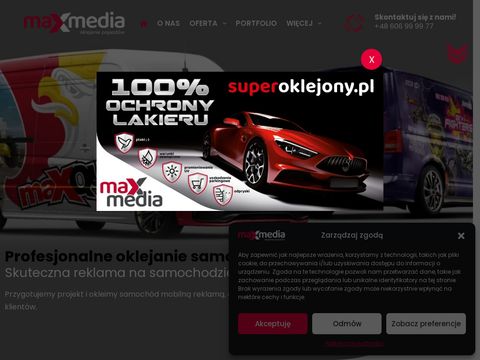 Maxmedia.com.pl - reklama na samochód