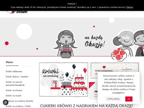 Pyszne-krowki.pl - cukierki z logo firmy